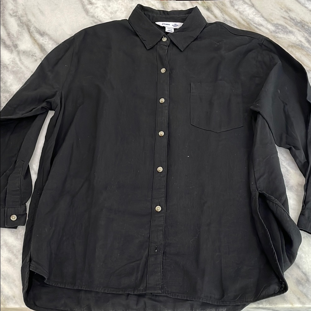 Women’s Black Button-Up ‘Boyfriend’ Shirt